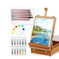 Без бренда «Набор подарочный «Две картинки» 27 предметов: этюдник 35 см из бука, краски акрил 12x12 мл, 2 холста 22x30 на мдф, 10 кистей, мастихин, палитра» в Улан-Удэ в интернет-магазине Без бренда «Набор подарочный «Две картинки» 27 предметов: этюдник 35 см из бука, краски акрил 12x12 мл, 2 холста 22x30 на мдф, 10 кистей, мастихин, палитра» в Улан-Удэ