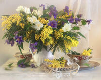 Без бренда «Натюрморт из мимоз и колокольчиков» в Улан-Удэ