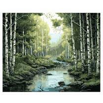 Река сквозь берёзовую рощу