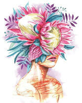 Без бренда «Портрет девушка с оригинальными цветами на голове» в Улан-Удэ