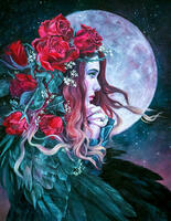 Без бренда «Девушка с розами в волосах на фоне луны» в Улан-Удэ в интернет-магазине Без бренда «Девушка с розами в волосах на фоне луны» в Улан-Удэ