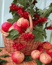 Без бренда «Плетёная корзина с калиной и яблоками» в Улан-Удэ