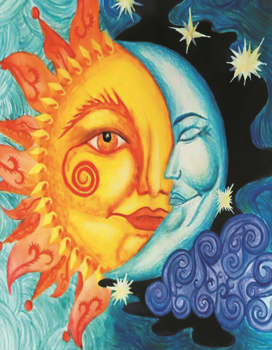 Алмазная мозаика 40x50 И Солнце и Луна