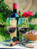 Вино, розы и виноград