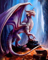 Дракон в пещере с золотом