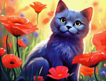 Без бренда «Серый котик и маки» в Улан-Удэ в интернет-магазине  Без бренда «Серый котик и маки» в Улан-Удэ