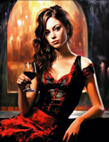 Без бренда «Обворожительная брюнетка с бокалом красного вина» в Улан-Удэ