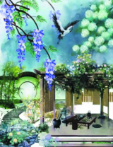 Без бренда «Сад с беседкой, цветами и птицей» в Улан-Удэ в интернет-магазине  Без бренда «Сад с беседкой, цветами и птицей» в Улан-Удэ