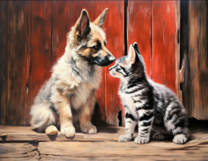 Без бренда «Знакомство котенка и щенка» в Улан-Удэ в интернет-магазине  Без бренда «Знакомство котенка и щенка» в Улан-Удэ