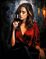 Без бренда «Девушка в красном платье с бокалом вина» в Улан-Удэ