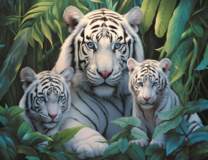 Белоснежная тигрица и ее малыши