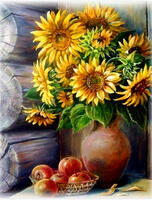 Без бренда «Кувшин с подсолнухами и корзинка с яблоками» в Улан-Удэ